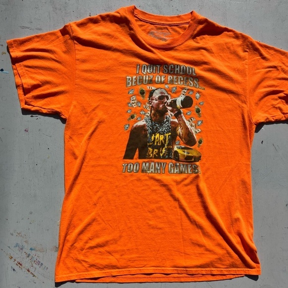 Men's Riff Raff T-Shirt Orange Face Logo L Hip Hop Rap Dirty South TX Dropout - Picture 5 of 12